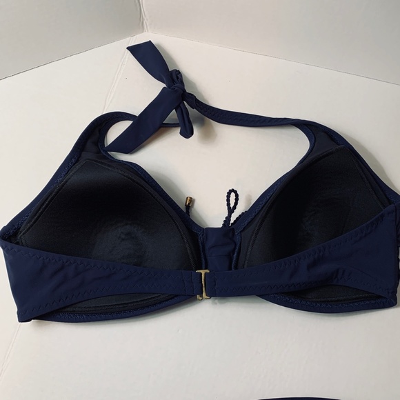 Lands' End Navy Nautical Swimsuit Halter Top Skirt - Picture 4 of 7